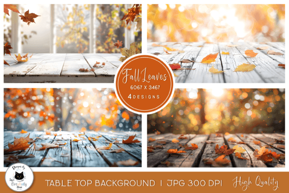 Download Fall Table Top Backgrounds | Fall Mockup - Background Collection