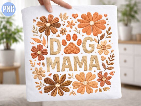 Download Dog Mama Floral Faux Embroidery PNG - Mama floral Collection