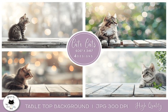 Download Cat Table Top Backgrounds | Pet Mockups - Background Collection