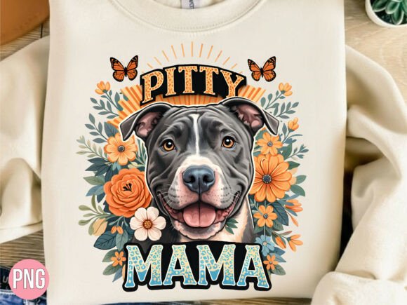 Download Pitty Mama Floral Pitbull Dog Puppy PNG - Mama floral Collection