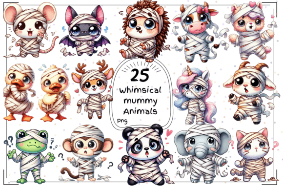 Download 25 Whimsical Watercolor Mummy Animal - Mummy Collection